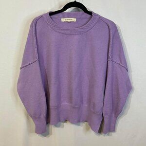 Woman’s raw seem lavender sweater. Blue velvet size small. New condition. Crew.